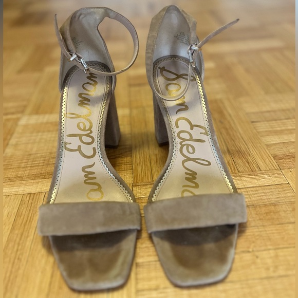 Sam Edelman Daniella Ankle Strap Sandal Oatmeal Suede Size 8.5 - Picture 1 of 9